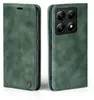 A green flip case for a smartphone is shown from two angles. Produktbild-Vorschau