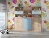 A bedroom or playroom setting with a wall unit, window, and floor. Produktbild-Vorschau