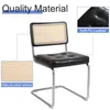 2er Set Esszimmerstühle Rattan Schwarz Modern Polster Produktbild-Vorschau 2