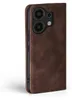 A brown flip case for a smartphone is shown against a white background. Produktbild-Vorschau