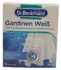 The image shows the front packaging of Dr. Beckmann Gardinen Weiß, a product for washing curtains. Podgląd zdjęcia produktu