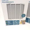The image shows the packaging for window pollen protection screens. It displays a diagram of the product and highlights its features. Anteprima dell’immagine prodotto