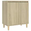 vidaXL Sideboard mit Massivholz Beinen Sonoma Eiche Produktbild-Vorschau 3