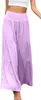 ASKSA Damen Leinenhose Sommer Elegant Hohe Taille Weites Produktbild-Vorschau 1