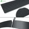 A collage of images showing black PVC privacy strips for fences, with a close-up showing water droplets and another image showing the strips being bent. Produktbild-Vorschau