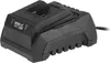 A black battery charger for power tools, shown from a three-quarter angle on a white background. Náhľad obrázku produktu