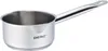 A stainless steel saucepan with a handle is shown against a white background. Voir les images du produit