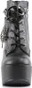 A front view of a black platform boot. Produktbild-Vorschau