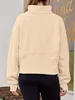 ASKSA Sweatshirt femme col montant zippé Pull uni Hauts Voir les images du produit 3