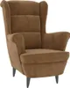 A brown velvet armchair is shown against a white background. Produktbild-Vorschau