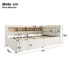 Polsterbett mit LED-Streifen, Lattenrost, Regal, Produktbild-Vorschau 9