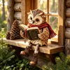 Lesende Eule Figur – Süße Eulenstatue mit Buch & runder Produktbild-Vorschau 4