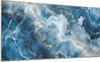 A close-up view of a marble-like pattern with blue, white, and gold veins. Podgląd zdjęcia produktu