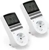 Two white digital timers with LCD screens and buttons are shown against a white background. Produktbild-Vorschau