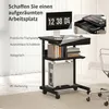 HOMCOM Schreibtisch mit Rollen platzsparender Computertisch Produktbild-Vorschau 4