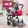 A twin doll stroller with two dolls in a child's room. Náhľad obrázku produktu