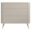 A modern, three-drawer dresser with fluted detailing on a white background. Produktbild-Vorschau