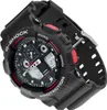 A close-up, angled view of a black G-Shock watch with red accents. Náhľad obrázku produktu