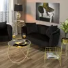 Sessel "Bucharest" aus schwarzem Samt und goldfarbenem Produktbild-Vorschau 15