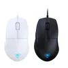 Two computer mice, one white and one black, are displayed side-by-side on a white background. Produktbild-Vorschau