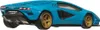A rear-quarter view of a blue toy car. Anteprima dell’immagine prodotto