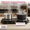Grafner® Kochplatte doppelt 2000 Watt mit klappbaren Produktbild-Vorschau 3