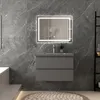 80 cm Badmöbel-Set Unterschrank mit Dunkelgrau Mineralguss Produktbild-Vorschau 4