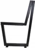 A black metal frame for a bench, shown from the side against a white background. Produktbild-Vorschau