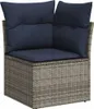 vidaXL Sofa Set mit Kissen 9 pcs Grau Poly-Rattan Produktbild-Vorschau 6