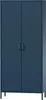 A dark blue cabinet with two doors and silver handles. Náhľad obrázku produktu