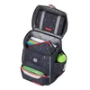An open school backpack with its contents visible, including folders, a pencil case, a lunch box, and a water bottle. Produktbild-Vorschau