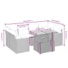 Design 7-tlg. Garten-Sofagarnitur mit Kissen Schwarz Poly Produktbild-Vorschau 3