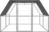 A gray metal outdoor chicken coop with a dark gray roof, shown from the front. Anteprima dell’immagine prodotto