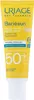 A close-up of a yellow tube of Uriage Bariésun tinted cream with SPF 50+. Produktbild-Vorschau