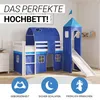Homestyle4u Hochbett 90x200 mit Rutsche Turm Tunnel Produktbild-Vorschau 2