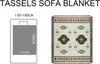 Boho deka s třásněmi, 130 x 180 cm tkaný přehoz v americkém Náhled obrázku produktu 7