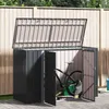 vidaXL Contenitore da giardino nero 214 x 82 x 132 cm in Anteprima dell’immagine prodotto 4
