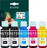 A set of four ink bottles and their packaging. Produktbild-Vorschau