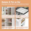 Collage of four images showcasing features of a kitchen cart, with text descriptions. Podgląd zdjęcia produktu