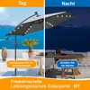 Izrielar slnečník 3,5 m sivý s LED – moderný slnečník na Náhľad obrázku produktu 5