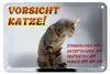Blechschild Hinweis 18x12cm Vorsicht Katze Strichliste Produktbild-Vorschau 1