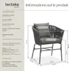 Ensemble de chaises VALEIRAS effet corde tressée - Lot de 6 Voir les images du produit 6