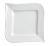 A white square plate with curved edges, shown from a top-down perspective against a white background. Anteprima dell’immagine prodotto
