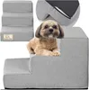 A collage showing a dog on pet stairs and a close-up of the stairs. Podgląd zdjęcia produktu