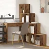 Biurko Narożne Z Półką Stare Drewno 101,5 X 149,5 X 149,5 Podgląd zdjęcia produktu 1