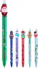 A collection of Christmas-themed pens arranged in a row against a white background. Podgląd zdjęcia produktu