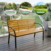 Akord Panca Da Giardino Dalia Nera/Legno Naturale 122X58X82 Anteprima dell’immagine prodotto 8