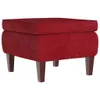 Tabouret avec pieds en bois Rouge bordeaux Velours Voir les images du produit 1