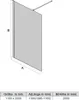 A diagram of a shower screen with dimensions labeled. Anteprima dell’immagine prodotto