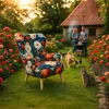 Sofiland Gardens Secrets Ohrensessel Blumenmuster Jacquard Produktbild-Vorschau 5